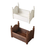 Maxbell Photo Props Wood Bed Photography Fittings Ornament Wooden for Studio Props White