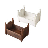 Maxbell Photo Props Wood Bed Photography Fittings Ornament Wooden for Studio Props White