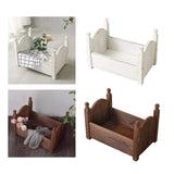 Maxbell Photo Props Wood Bed Photography Fittings Ornament Wooden for Studio Props White