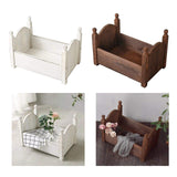 Maxbell Photo Props Wood Bed Photography Fittings Ornament Wooden for Studio Props White