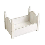 Maxbell Photo Props Wood Bed Photography Fittings Ornament Wooden for Studio Props White