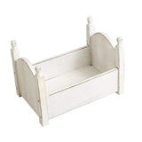 Maxbell Photo Props Wood Bed Photography Fittings Ornament Wooden for Studio Props White
