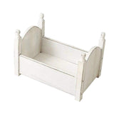 Maxbell Photo Props Wood Bed Photography Fittings Ornament Wooden for Studio Props White