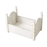 Maxbell Photo Props Wood Bed Photography Fittings Ornament Wooden for Studio Props White