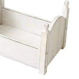Maxbell Photo Props Wood Bed Photography Fittings Ornament Wooden for Studio Props White
