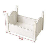 Maxbell Photo Props Wood Bed Photography Fittings Ornament Wooden for Studio Props White