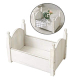 Maxbell Photo Props Wood Bed Photography Fittings Ornament Wooden for Studio Props White