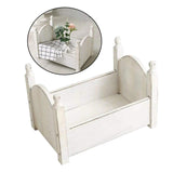 Maxbell Photo Props Wood Bed Photography Fittings Ornament Wooden for Studio Props White