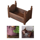 Maxbell Photo Props Wood Bed Photography Fittings Ornament Wooden for Studio Props Brown