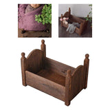 Maxbell Photo Props Wood Bed Photography Fittings Ornament Wooden for Studio Props Brown