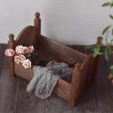 Maxbell Photo Props Wood Bed Photography Fittings Ornament Wooden for Studio Props Brown