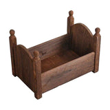 Maxbell Photo Props Wood Bed Photography Fittings Ornament Wooden for Studio Props Brown