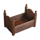 Maxbell Photo Props Wood Bed Photography Fittings Ornament Wooden for Studio Props Brown