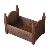 Maxbell Photo Props Wood Bed Photography Fittings Ornament Wooden for Studio Props Brown