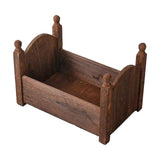 Maxbell Photo Props Wood Bed Photography Fittings Ornament Wooden for Studio Props Brown