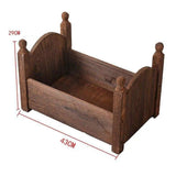 Maxbell Photo Props Wood Bed Photography Fittings Ornament Wooden for Studio Props Brown