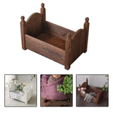 Maxbell Photo Props Wood Bed Photography Fittings Ornament Wooden for Studio Props Brown