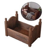 Maxbell Photo Props Wood Bed Photography Fittings Ornament Wooden for Studio Props Brown