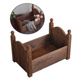 Maxbell Photo Props Wood Bed Photography Fittings Ornament Wooden for Studio Props Brown