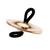 Maxbell 2 Pieces Finger Cymbal Brass Tribal Dancing Cymbal Instrument for Evening Golden