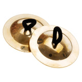 Maxbell 2 Pieces Finger Cymbal Brass Tribal Dancing Cymbal Instrument for Evening Golden