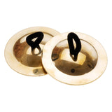 Maxbell 2 Pieces Finger Cymbal Brass Tribal Dancing Cymbal Instrument for Evening Golden