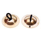 Maxbell 2 Pieces Finger Cymbal Brass Tribal Dancing Cymbal Instrument for Evening Golden