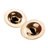 Maxbell 2 Pieces Finger Cymbal Brass Tribal Dancing Cymbal Instrument for Evening Golden