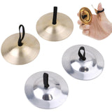 Maxbell 2 Pieces Finger Cymbal Brass Tribal Dancing Cymbal Instrument for Evening Silver