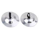 Maxbell 2 Pieces Finger Cymbal Brass Tribal Dancing Cymbal Instrument for Evening Silver