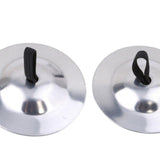 Maxbell 2 Pieces Finger Cymbal Brass Tribal Dancing Cymbal Instrument for Evening Silver