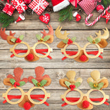 Maxbell Christmas Decoration Costume Eyeglasses Christmas Glasses for Holiday Favors Red Bells