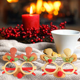 Maxbell Christmas Decoration Costume Eyeglasses Christmas Glasses for Holiday Favors Golden Antlers