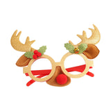 Maxbell Christmas Decoration Costume Eyeglasses Christmas Glasses for Holiday Favors Golden Antlers