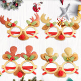 Maxbell Christmas Decoration Costume Eyeglasses Christmas Glasses for Holiday Favors Red Antlers