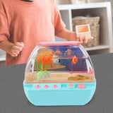 Maxbell Aquarium Fish Tank Decoration with Light Cartoon Play House For Home Blue