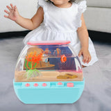 Maxbell Aquarium Fish Tank Decoration with Light Cartoon Play House For Home Blue