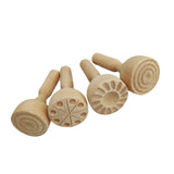 Maxbell 4x Traditional Wooden seal Molds Tools for Toddler Art Craft