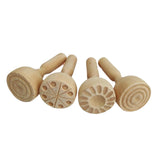 Maxbell 4x Traditional Wooden seal Molds Tools for Toddler Art Craft