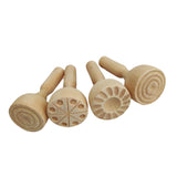 Maxbell 4x Traditional Wooden seal Molds Tools for Toddler Art Craft