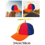 Maxbell Multicolor Rainbow Hat Rotating Funny Unstructured for Sports 54cm