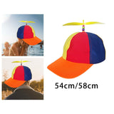 Maxbell Multicolor Rainbow Hat Rotating Funny Unstructured for Sports 54cm