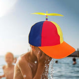 Maxbell Multicolor Rainbow Hat Rotating Funny Unstructured for Sports 54cm