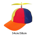 Maxbell Multicolor Rainbow Hat Rotating Funny Unstructured for Sports 54cm