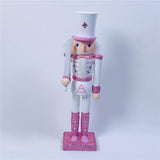 Maxbell Nutcrackers Figures Sparkle 30cm Wooden Unique for bedroom White cane