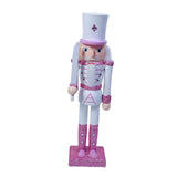 Maxbell Nutcrackers Figures Sparkle 30cm Wooden Unique for bedroom White cane