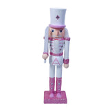 Maxbell Nutcrackers Figures Sparkle 30cm Wooden Unique for bedroom White cane
