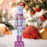 Maxbell Nutcrackers Figures Sparkle 30cm Wooden Unique for bedroom White cane