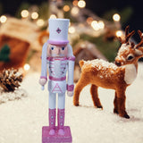 Maxbell Nutcrackers Figures Sparkle 30cm Wooden Unique for bedroom White cane