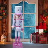 Maxbell Nutcrackers Figures Sparkle 30cm Wooden Unique for bedroom White cane
